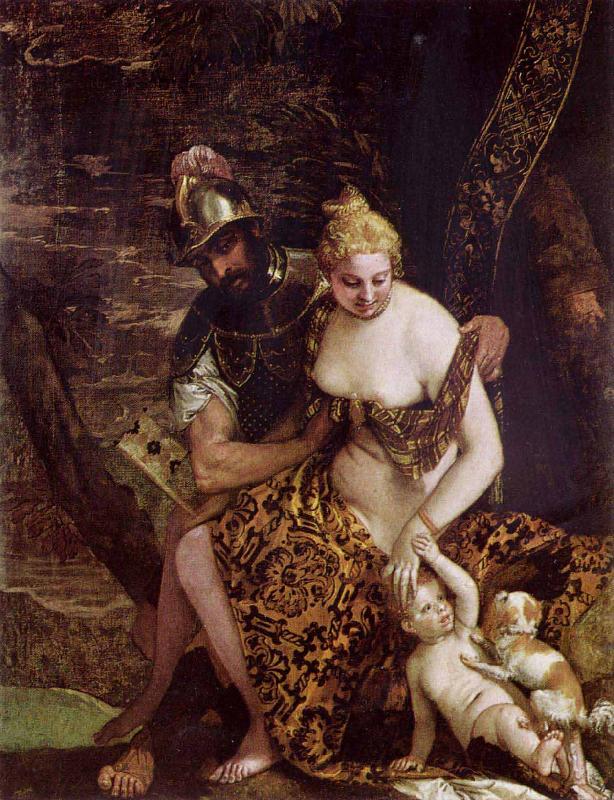 Paolo Veronese Mars and Venus with Cupid and a Dog Germany oil painting art
